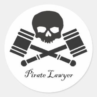 Adesivo Pirate Lawyer Round Sticker