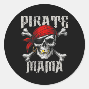 Adesivo Pirate Mama Jolly Roger Flag E Skull Crossbones