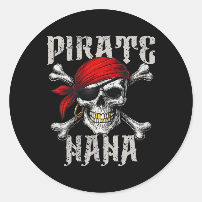 Adesivo Pirate Nana Jolly Roger Flag E Skull Crossbones (Frente)