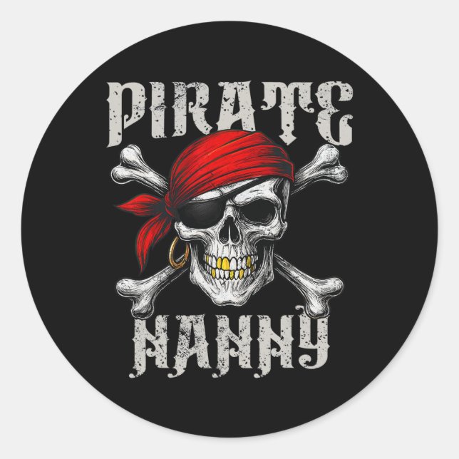 Adesivo Pirate Nanny Jolly Roger Flag E Skull Crossbones (Frente)