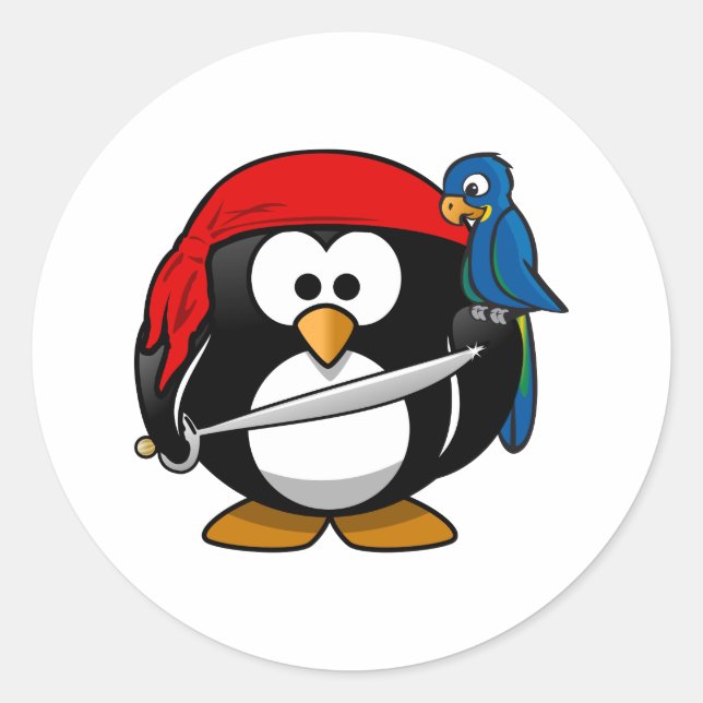 Adesivo Pirate Penguin — Arte em Cute (Frente)
