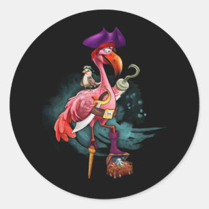 Adesivo Pirate Pink Flamingo Witeen Festas de Halloween Ra