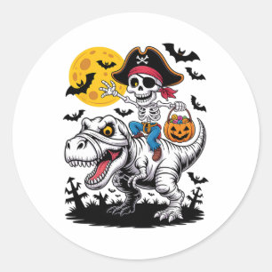 Adesivo Pirate Skeleton Halloween T Rex Candy Dinosaur Shi