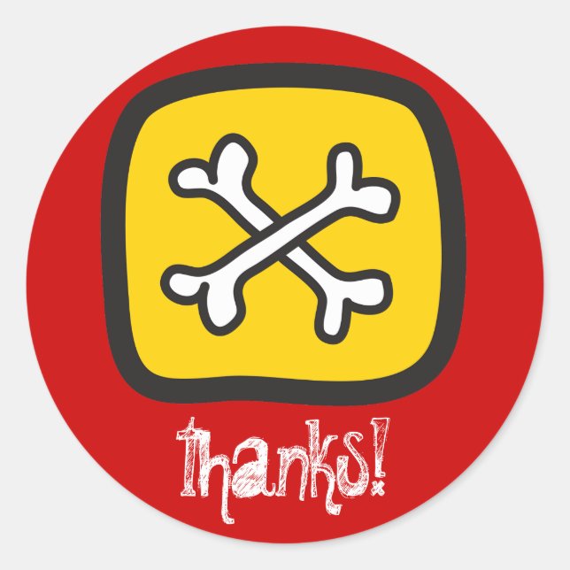 Adesivo Pirate Skeleton Skull & Bones Boy's Festa de anive (Frente)