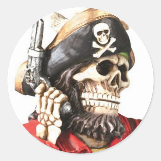 Adesivo Pirate Skull com Pistola (Frente)