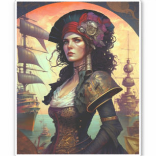 Adesivo Pirate Woman Fantasy Art
