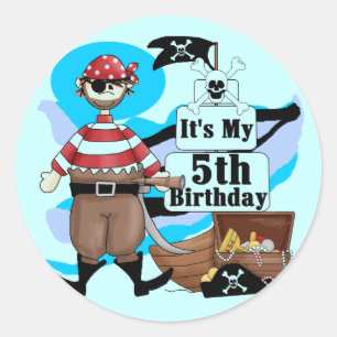 Adesivo Pirateie o 5os camiseta e presentes do aniversári