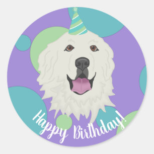 Adesivo Pirenéus de Excelente de aniversário personaliz