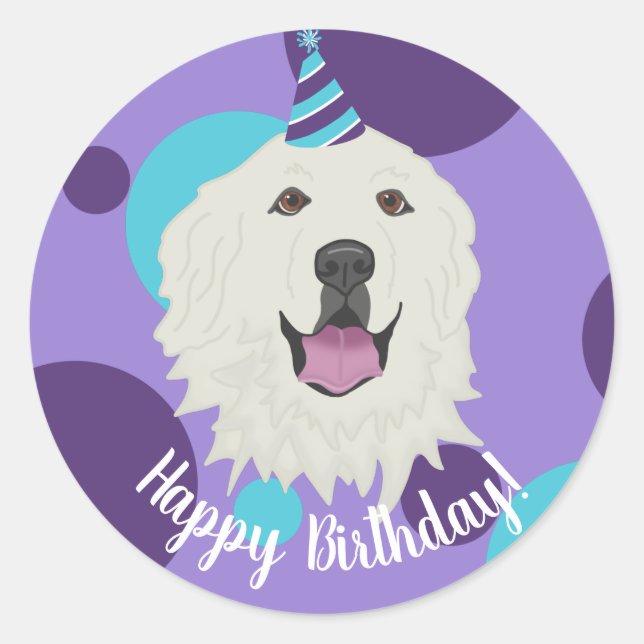 Adesivo Pirenéus de Excelente de aniversário personalizáve (Frente)