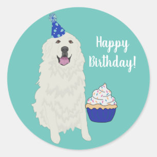 Adesivo Pirenéus de Excelente Personalizáveis Aniversár
