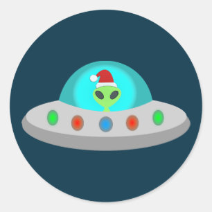 Adesivo Pires voadoras de Alienígena de Ho Ho de Natal