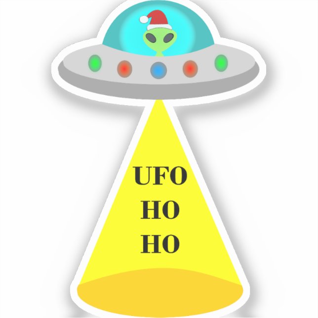 Adesivo Pires voadoras de Alienígena de Ho Ho de Natal (Frente)