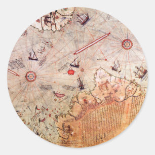 Adesivo piri reis antiga história do mapa mistério da anti