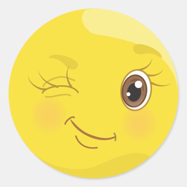 Adesivo Piscar os olhos Amarelo-gordo Emoji Stickers (Frente)
