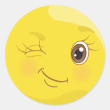 Piscar os olhos Amarelo-gordo Emoji Stickers