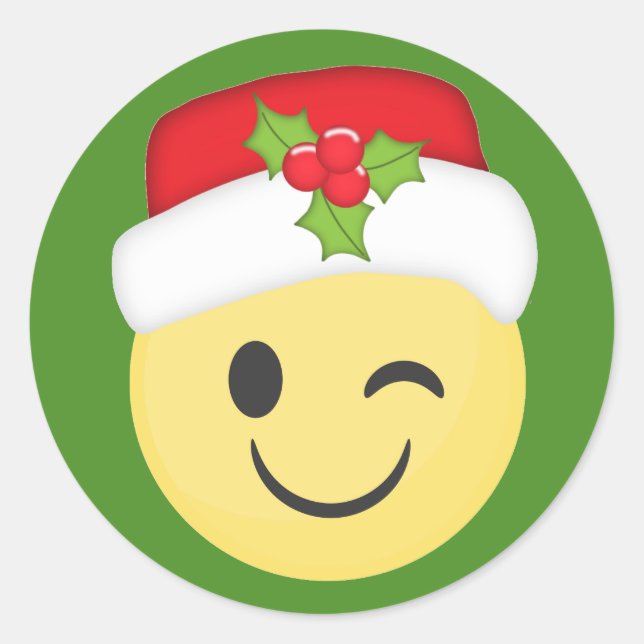 Adesivo Piscar os olhos de Natal Emoji Stickers (Frente)