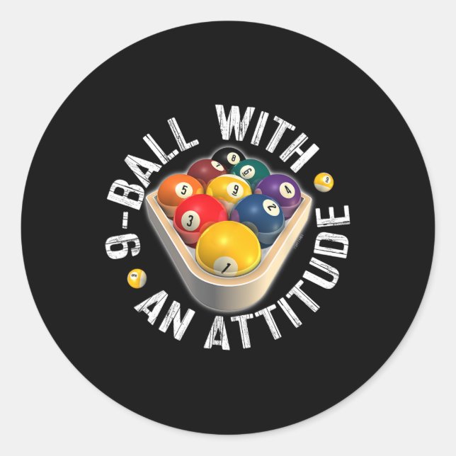 Adesivo Piscina 9 Bola Com Camisa De Atitude (Frente)