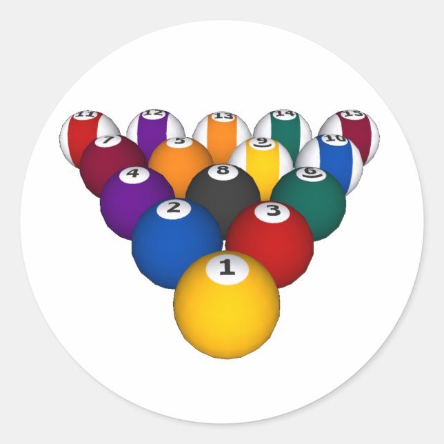 Adesivo Piscina: Billiard Balls: Bilhares (Frente)