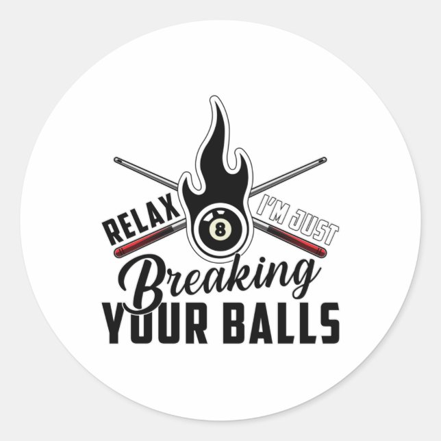 Adesivo Piscina Billiard Snooker 8 Ball Billiards Engraçad (Frente)