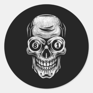 Adesivo Piscina Billiard Snooker Player Skull 8 E 9