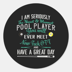 Adesivo Piscina Billiard T Shirt Wens Mens I Am Seriamente