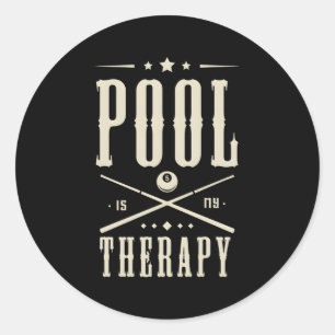 Adesivo Piscina Billiards É Minha Terapia Dizendo