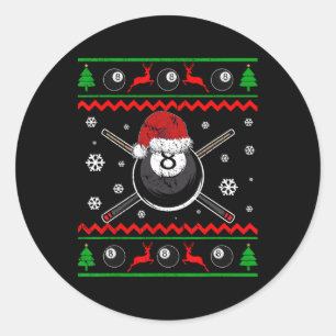 Adesivo Piscina de Natal Billiard Snooker Esporte Engraçad