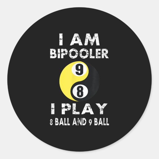 Adesivo Piscina engraçada Billiard Billiard Eu sou Bipoole (Frente)