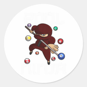 Adesivo Piscina Engraçada Ninja Cute Pocket Billiards Meni