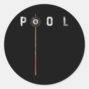 Adesivo Piscina Vintage Billiards Piscina Player Funny Bil