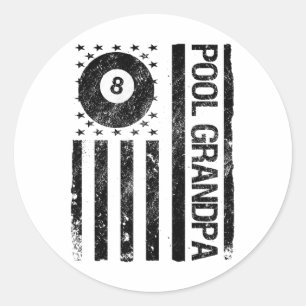 Adesivo Piscina Vovô Americano Bandeira Funny Billiards