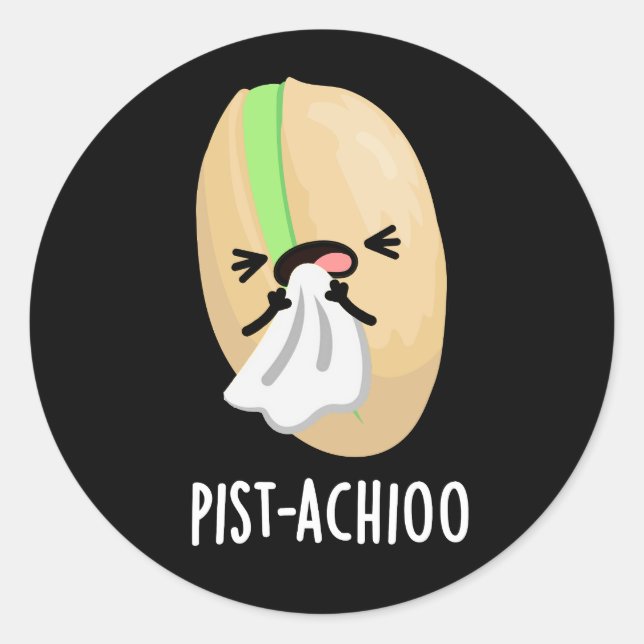 Adesivo Pist-achioo Engraçado Espirrando Pistachio Pun Dar (Frente)