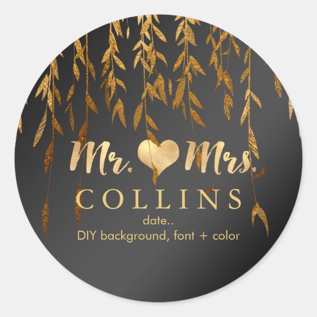 Adesivo Pista de fundo PixDezine Willow Leaves/Faux Dourad (Frente)