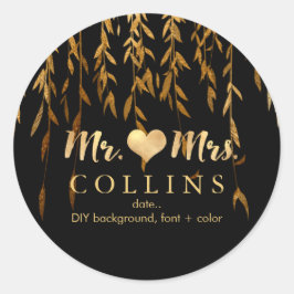 Adesivo Pista de fundo PixDezine Willow Leaves/Faux Dourad