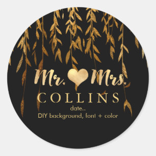 Adesivo Pista de fundo PixDezine Willow Leaves/Faux Dourad