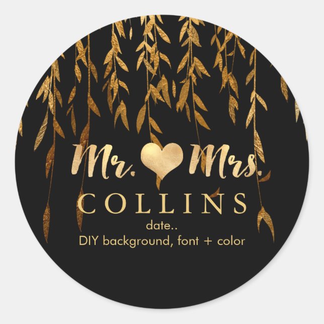 Adesivo Pista de fundo PixDezine Willow Leaves/Faux Dourad (Frente)