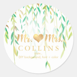 Adesivo Pista de fundo PixDezine Willow Leaves/Faux Dourad