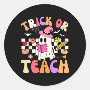 Adesivo Pista Ou Ensino Pêssego Professora De Halloween