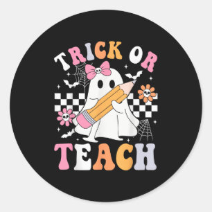 Adesivo Pista Ou Ensino Pêssego Professora De Halloween