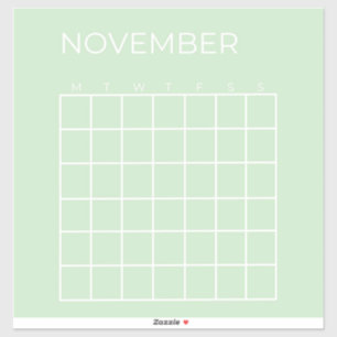 Adesivo Pistachio - Planejador de Calendário de Novembro D