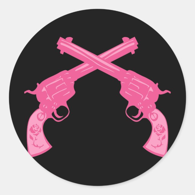 Adesivo Pistolas retrorrosadas cor-de-rosa (Frente)