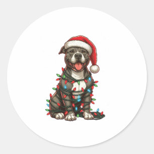 Adesivo Pit bull Cachorro Noite Noel Hat Neve