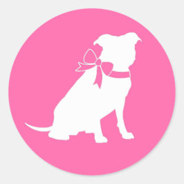 Adesivo Pit Bull Dog Chá de fraldas Pink Girl Pitbull