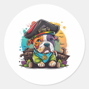 Adesivo Pit Bull Dog Pirata