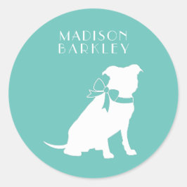 Adesivo Pit Bull Dog Puppy Pitbull Clássico Round Sticker