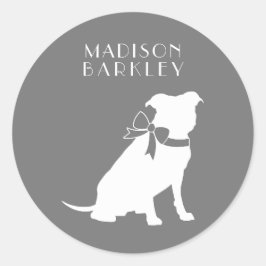 Adesivo Pit Bull Dog Puppy Pitbull Clássico Round Sticker