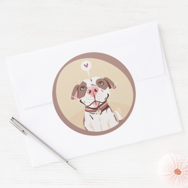 Adesivo Pit Bull Fofo (Envelope)