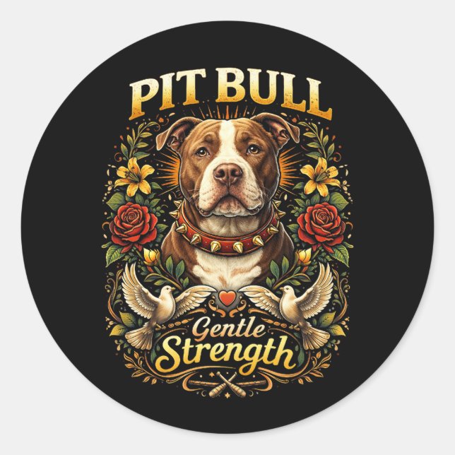 Adesivo Pit Bull: Força Gentil (Frente)