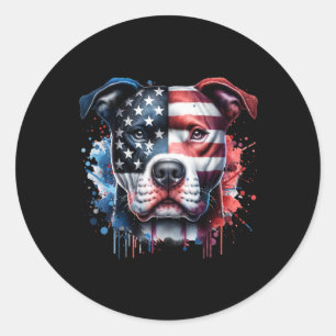 Adesivo Pitbull 4 de julho Bandeira Americana Gles Patriót