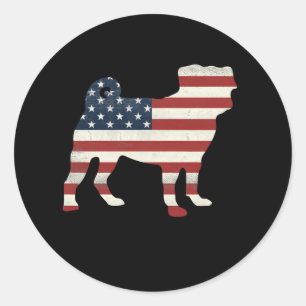 Adesivo Pitbull com bandeira dos EUA